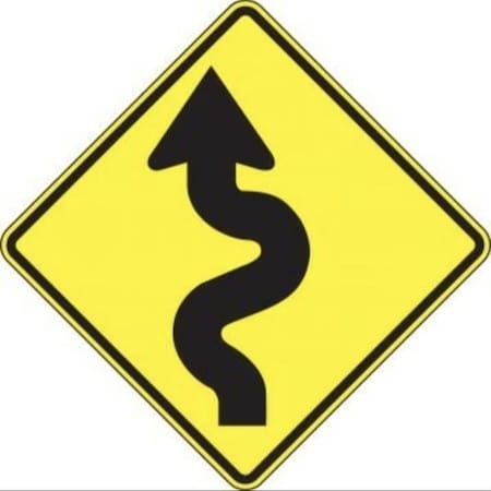Accuform DIRECTION SIGN LEFT WINDING ROAD 24 in X FRW292RA